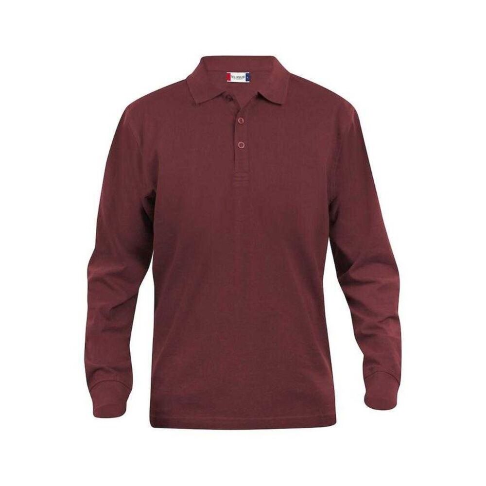 Clique Mens Classic Lincoln Long-Sleeved Polo Shirt / Burgundy